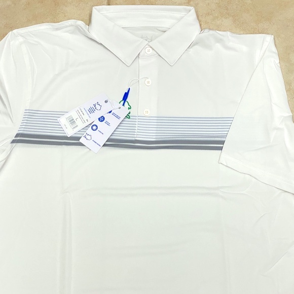 (Sold)Southern Tide Short Sleeve Driver Wildwood Stripe Polo Shirt Mens Size L - Picture 1 of 7